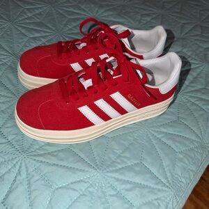 Adidas Gazelle Red and White Sneakers